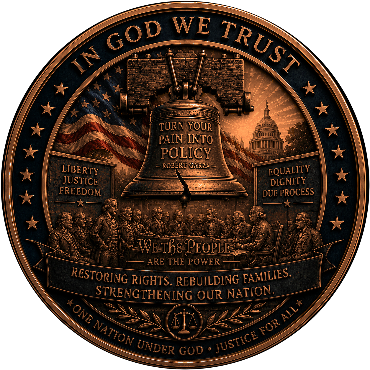 Bronze challenge coin front