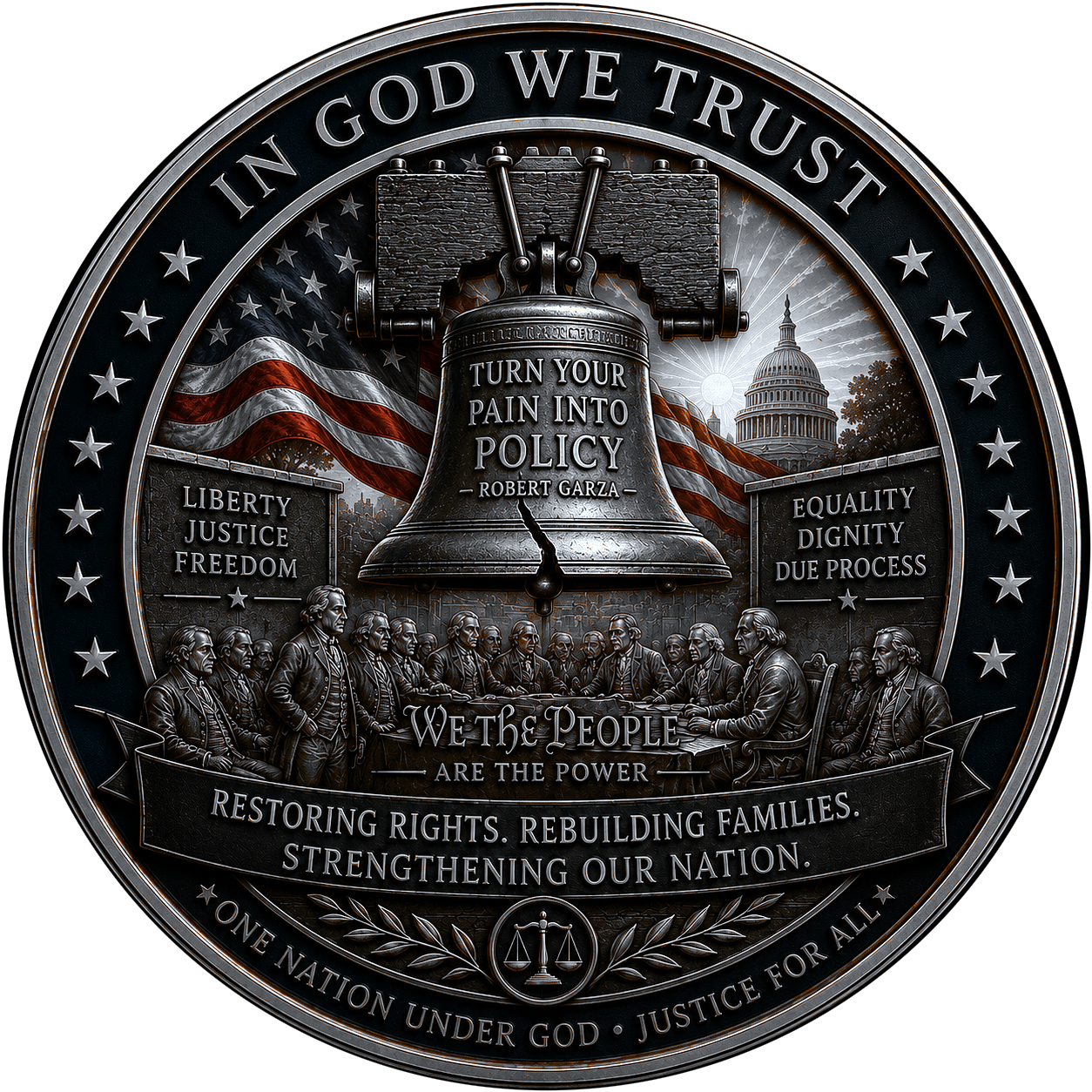 Silver challenge coin front